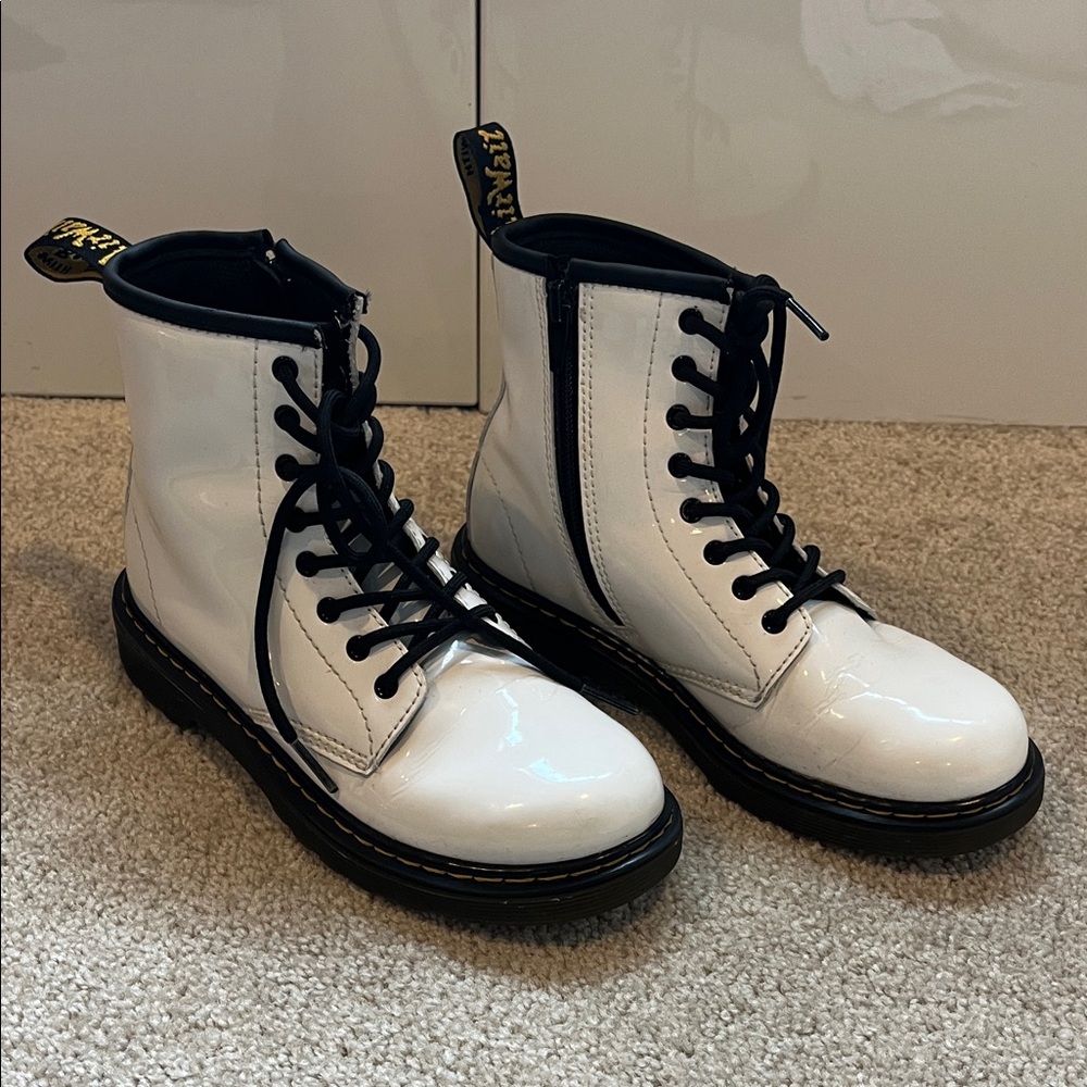 Dr. Martens AirWair Glossy White Combat Boots